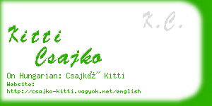 kitti csajko business card